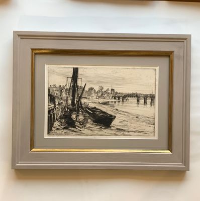View from Cremorne Pier towards Lindsey Wharf, Chelsea