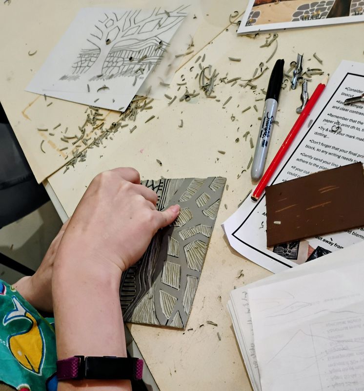 Printmaking Landscapes In Lino