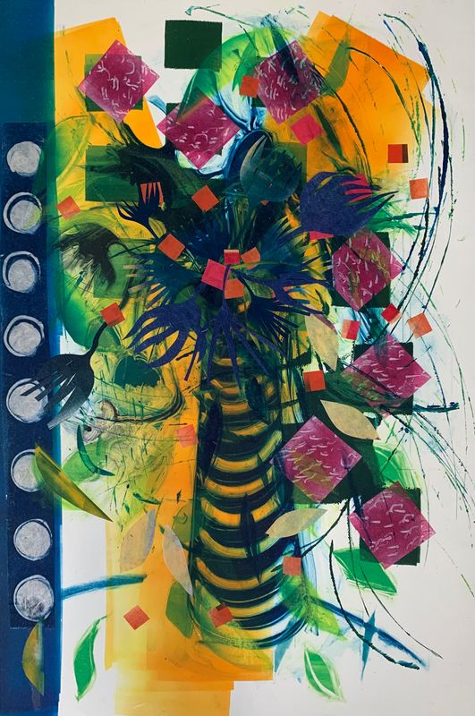 Glass Vase, Spring Flowers (framed)