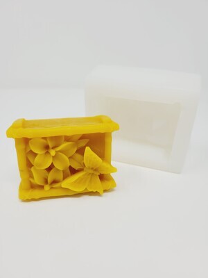 Silicon Mould Soap - Square Butterfly & Flowers