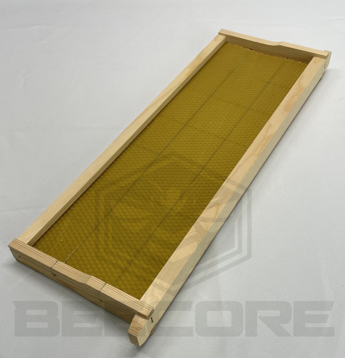 Medium Wooden Frame with armed wax foundation assembled