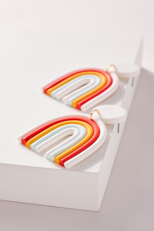 Clay Rainbow Earrings - one size