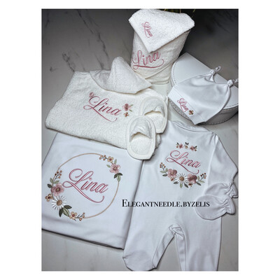 Wit newborn set & Badset