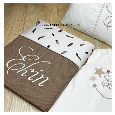 ​Waffel & Jersey Federprint 100x140