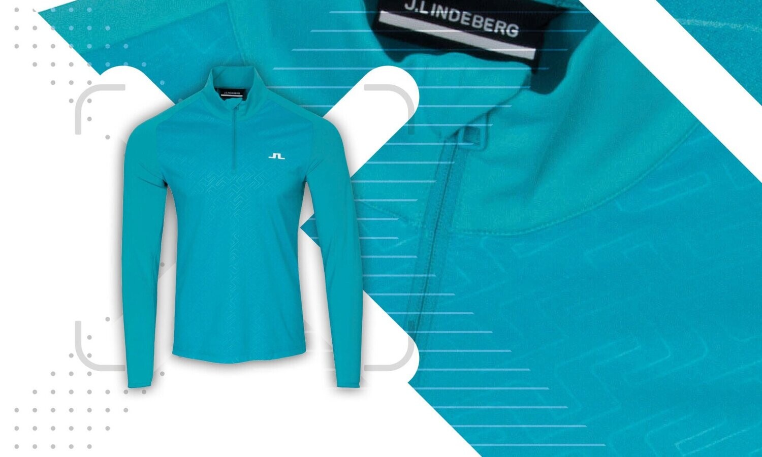 J Lindeberg Henry Mid Layer Golf Sweater - JL Enamel Blue, Size: Medium