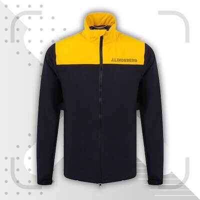 J Lindeberg Bridge Waterproof Rain Golf Jacket - Black / Yellow