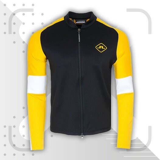 J Lindeberg Castor Mid Layer Full Zip Jacket - Black / Yellow