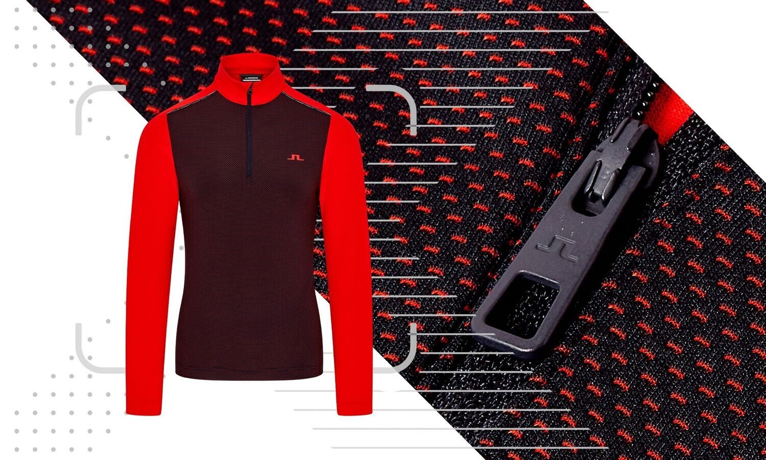 J Lindeberg Terry Mid Layer  - Fiery Red, Size: X Large