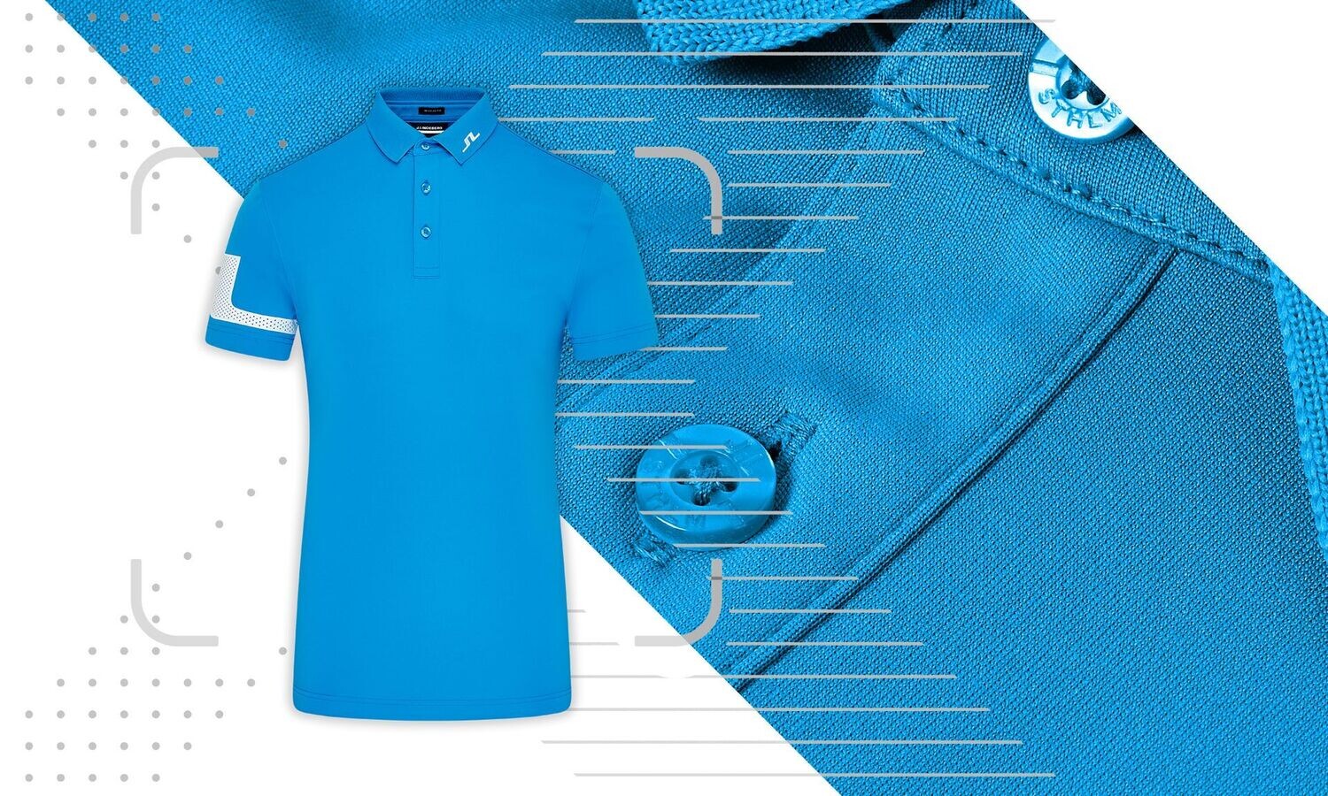 J Lindeberg Heath Golf Polo Shirt - JL Brilliant Blue, Size: Medium