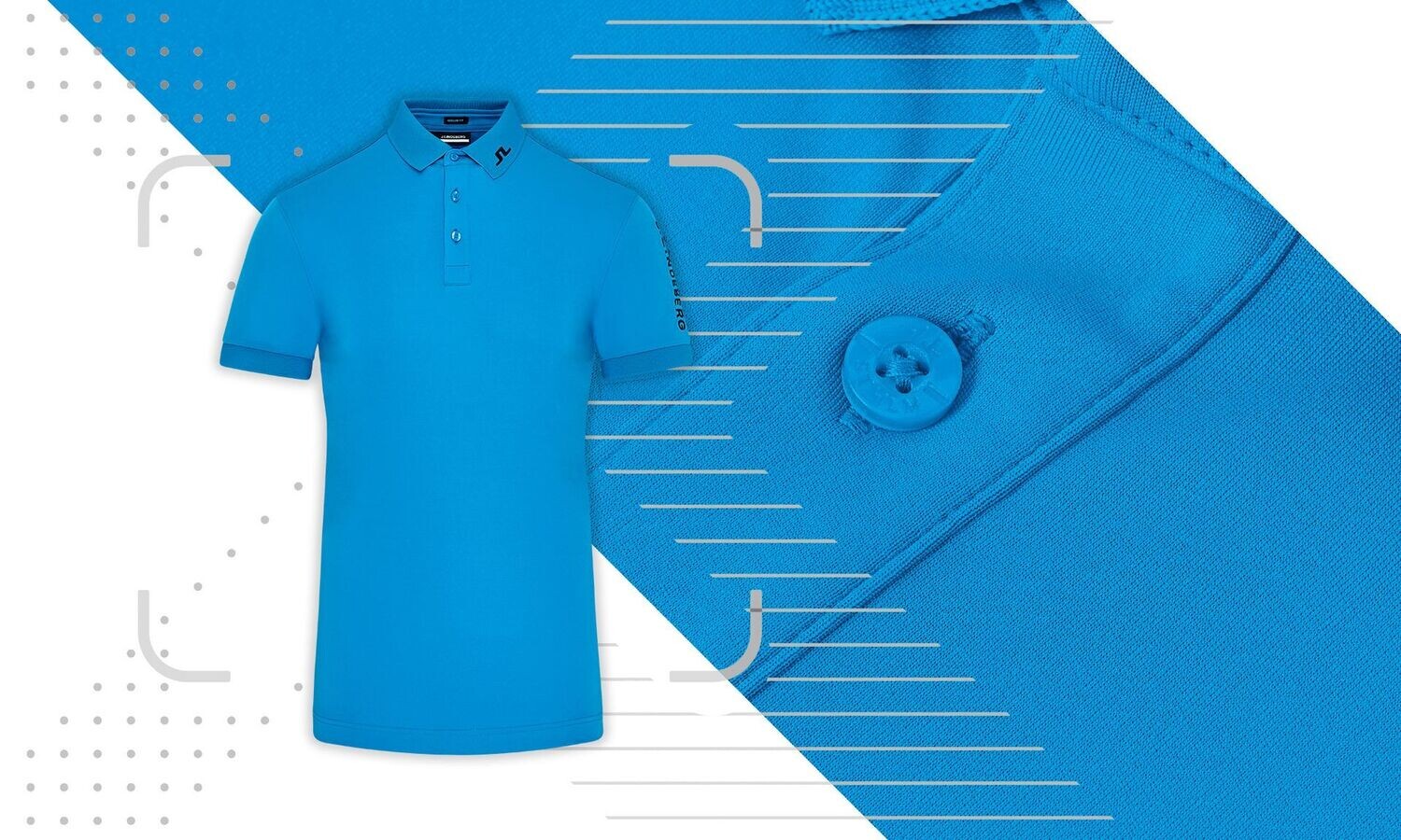 J Lindeberg Tour Tech Golf Polo Shirt - Brilliant Blue, Size: Medium