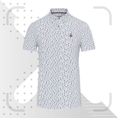 Penguin SS Have A Beer Print Golf Polo - Bright White