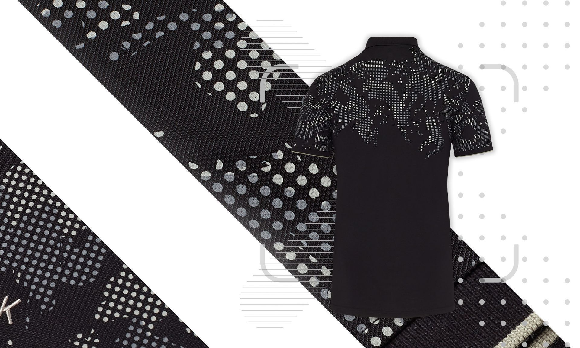 Calvin Klein Nashua Printed Golf Polo Shirt - Black