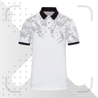 Calvin Klein Nashua Printed Golf Polo Shirt - White / Black