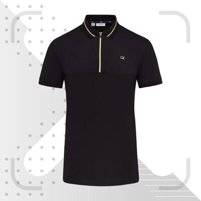 Calvin Klein Whitman Zipped Golf Polo Shirt - Black