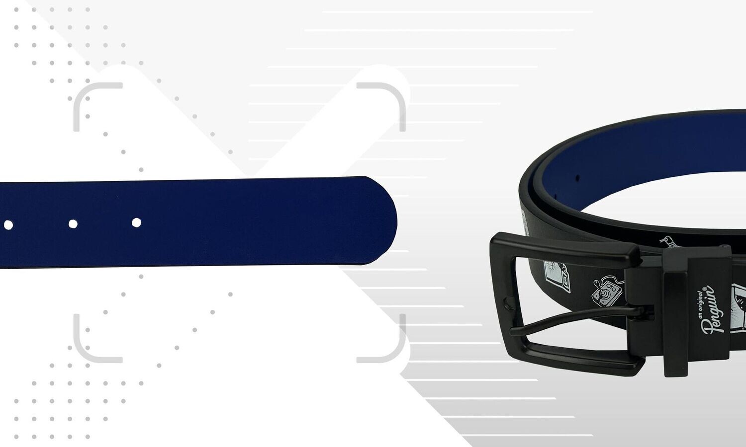 Penguin Retro Arcade Reversible Golf Belt - Bluing, Size: One Size Fits All