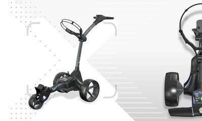 Motocaddy M5 GPS Electric Golf Trolley - 18 Hole, Battery: 18 Hole Lithium, Colour: Black / Blue