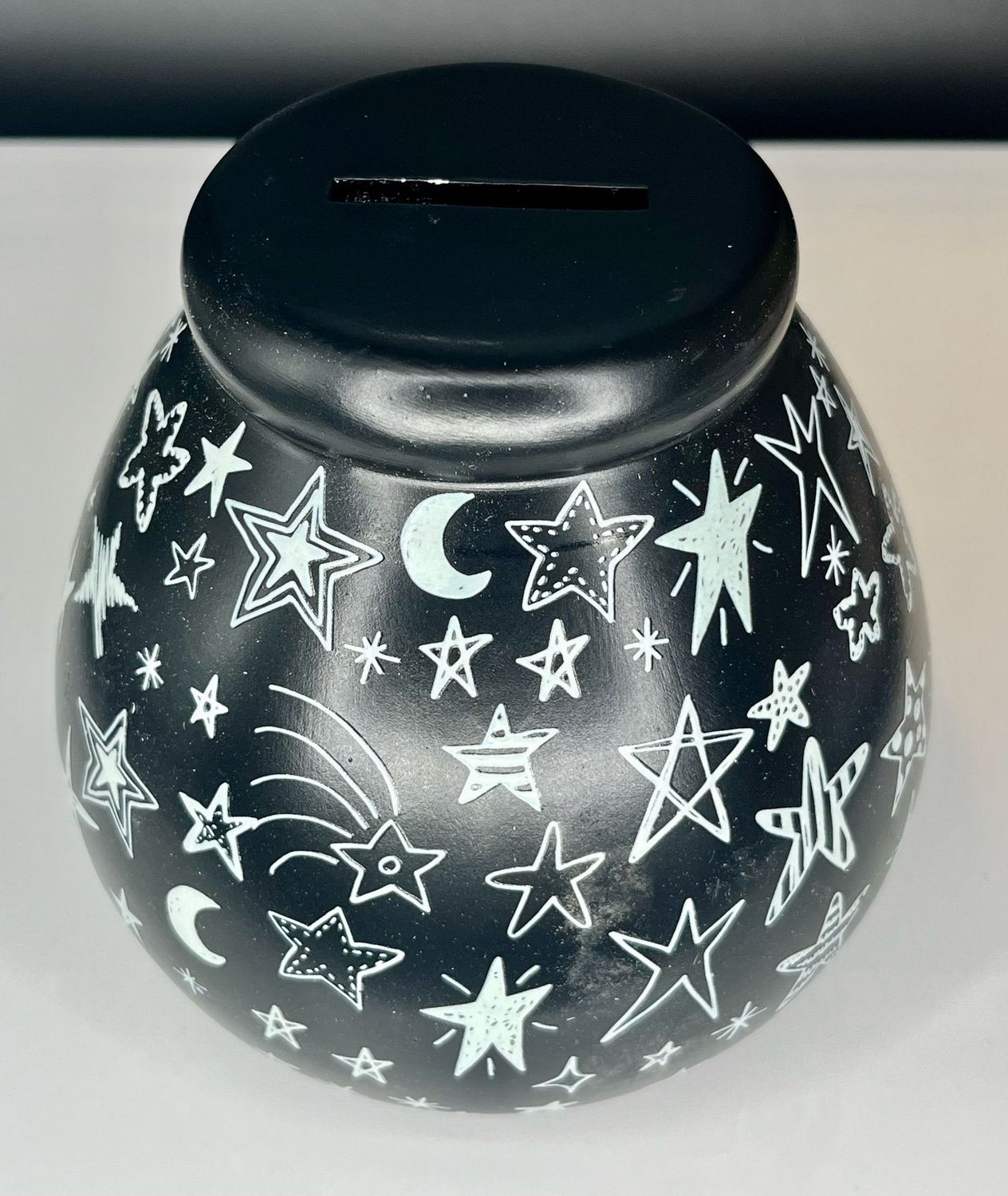 Spardose "Mond und Sterne" - leuchtet im Dunkeln