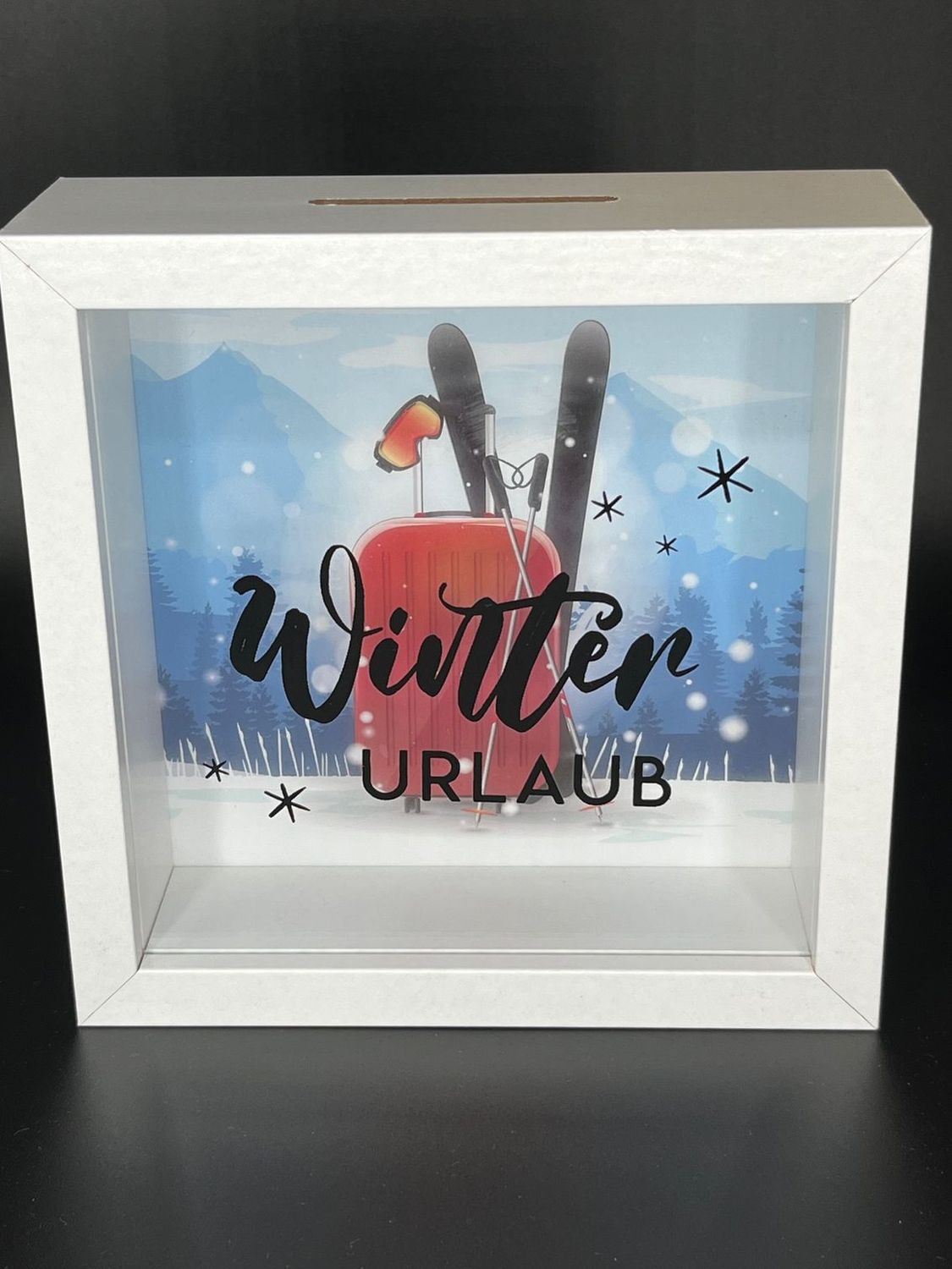 Spardose "Winterurlaub"