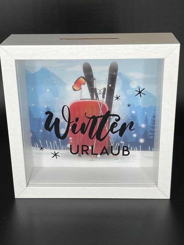 Spardose "Winterurlaub"