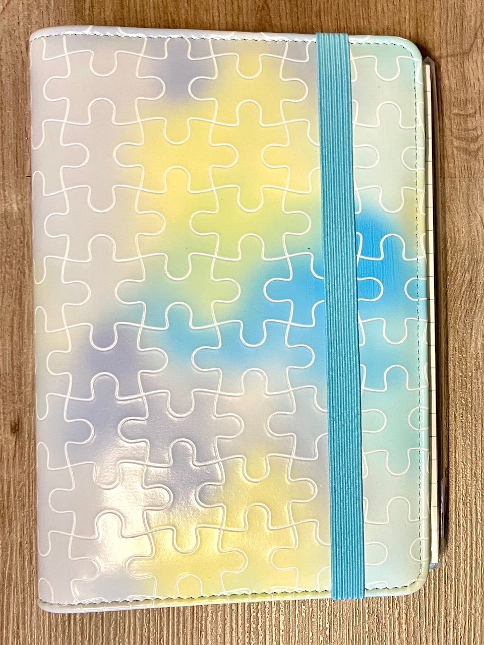 Budget Binder, A6, Puzzleoptik blau
