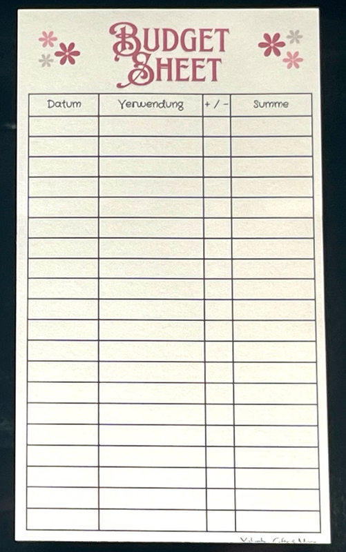 Block Budget Sheets rosa