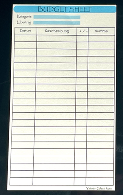Block Budget Sheets blau