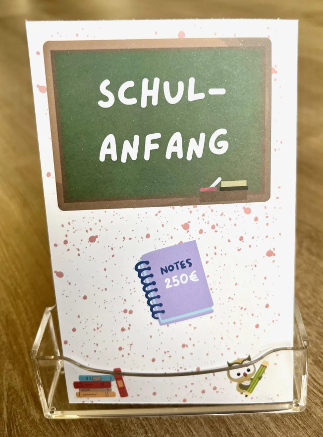 Spar Challenge Klappkarte "Schulanfang"