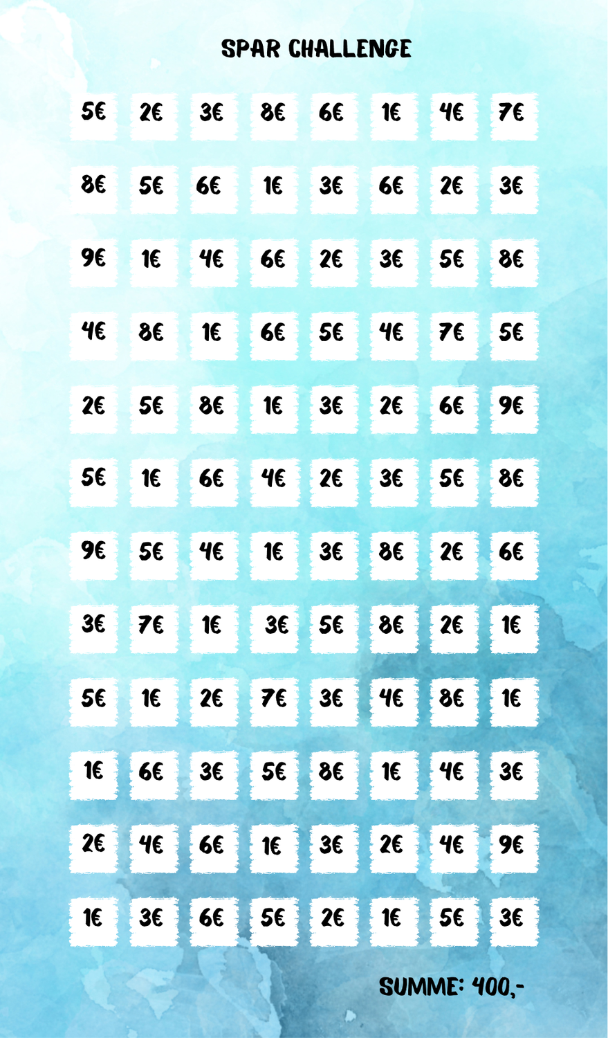 Spar Challenge "Kleingeld 400 Euro"