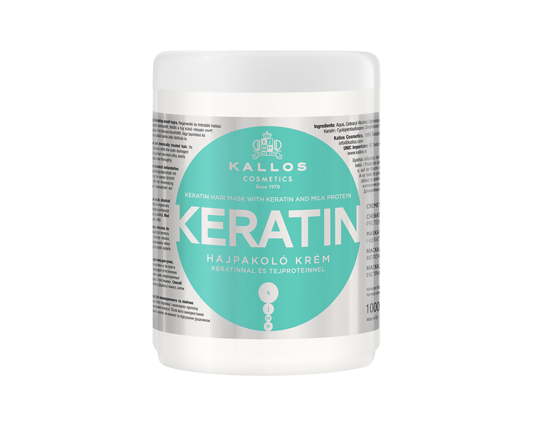 KJMN KERATIN HAIR MASK WITH KERATIN AND MILK PROTEIN FOR DRY, DAMAGED AND CHEMICALLY TREATED HAIR 1000 mīl