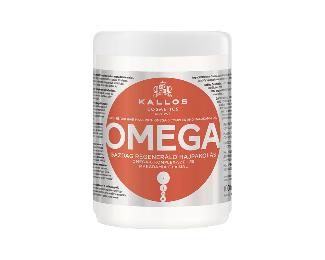 KJMN OMEGA RICH REPAIR MASK FOR LIFELESS AND DAMAGED HAIR WITH OMEGA-6 COMPLEX AND MACADAMIA OIL 1000ML​