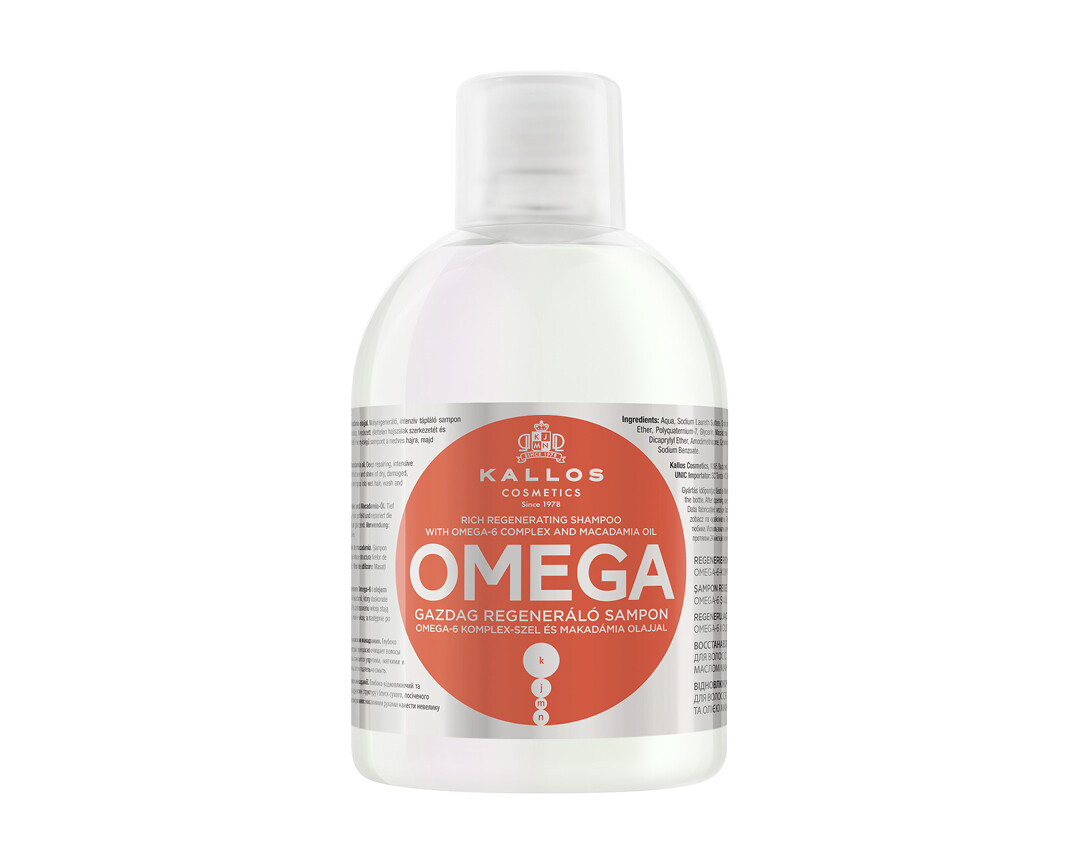 KJMN OMEGA RICH REPAIR SHAMPOO FOR LIFELESS AND DAMAGED HAIR WITH OMEGA-6 COMPLEX AND MACADAMIA OIL 1000 ml