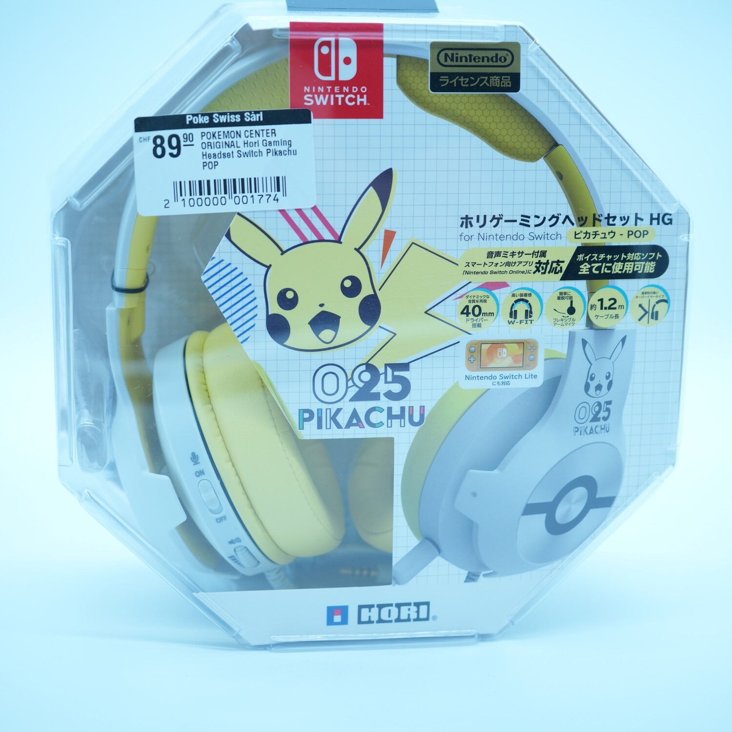 POKEMON CENTER ORIGINAL Hori Gaming Headset Switch Pikachu POP