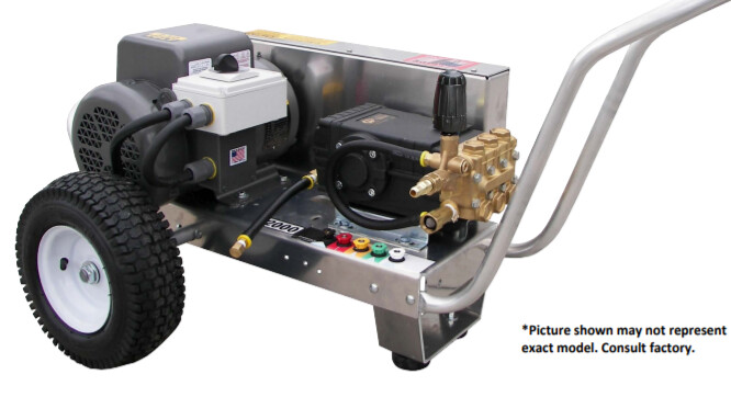 Pressure-Pro 3000PSI 4GPM Pressure Washer Eagle Series Electric V-Belt Drive - 230Volt/3PH/17A - AR Pump - 7.5HP