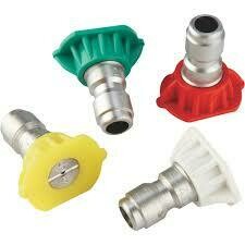 Pressure Washer Nozzles - 4 Pack (0, 15, 25, 40 Degrees)