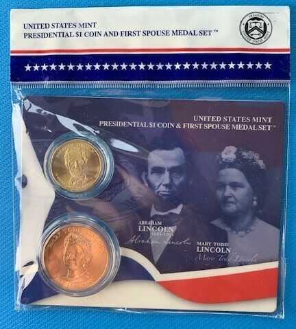 Abe and Mary Todd Lincoln Coin and Medal Set
