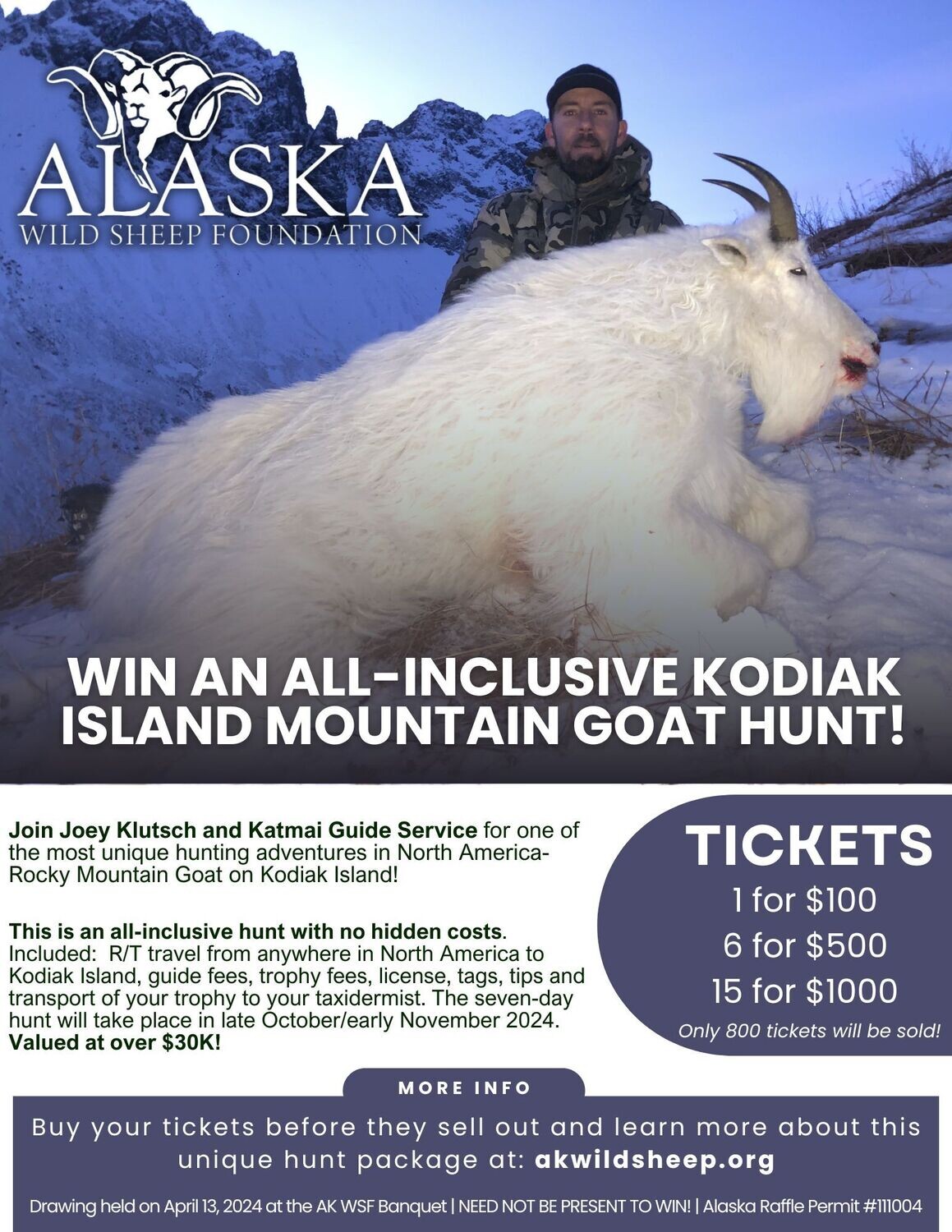 2024 Kodiak Island All Inclusive Mountain Goat Hunt
