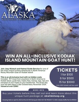 2024 Kodiak Island All Inclusive Mountain Goat Hunt