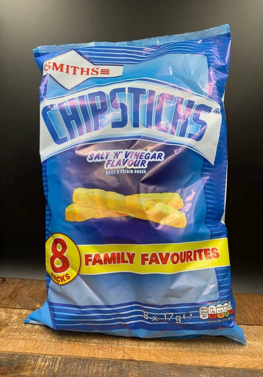 Smiths Chipsticks Salt n Vinegar Flavour 6 pack 6x17g