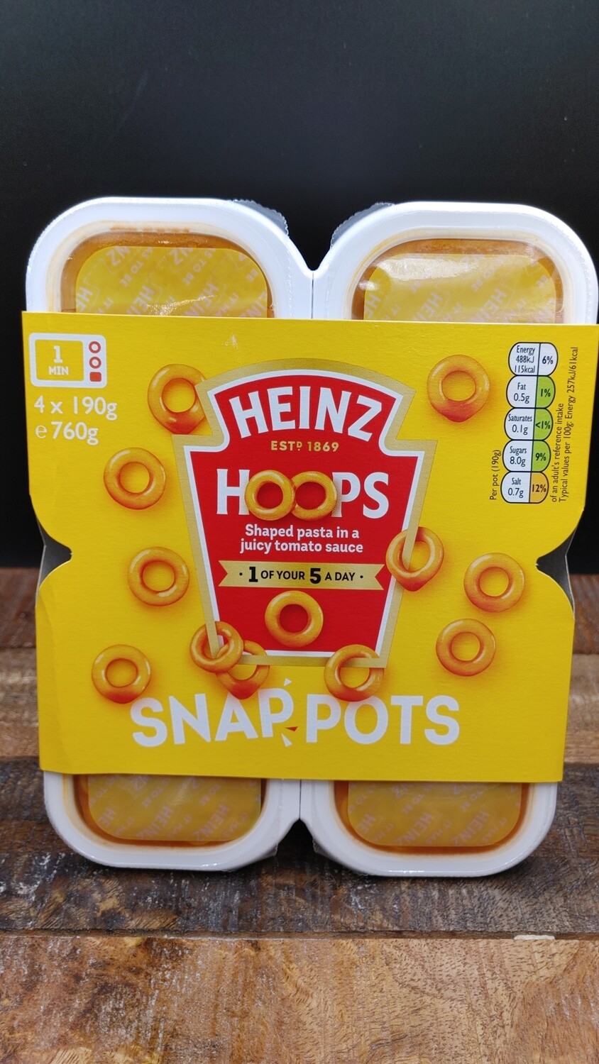Heinz Hoops Snap Pots 4x190g