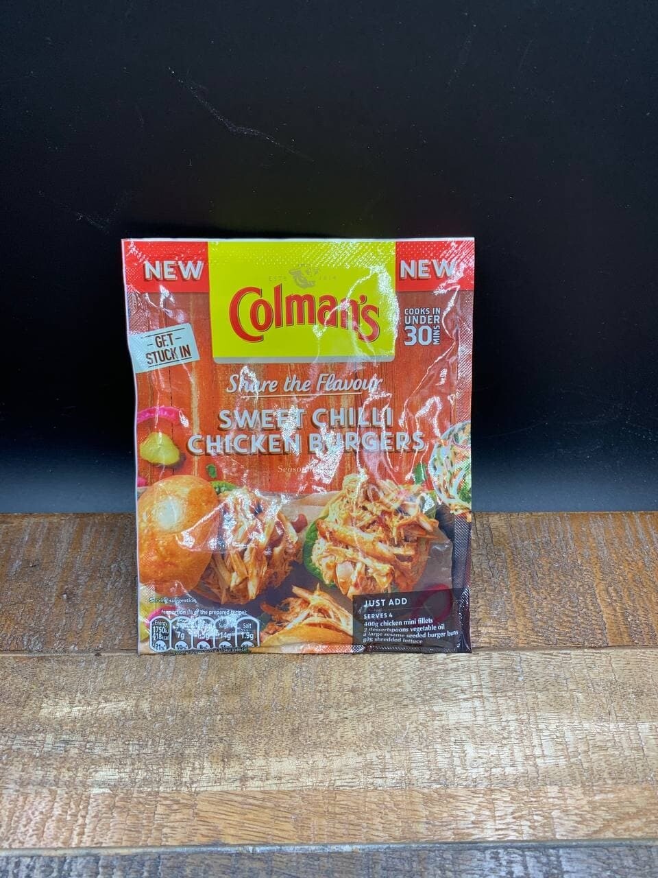 Colmans Share The Flavour Sweet Chilli Chicken Burgers 45g