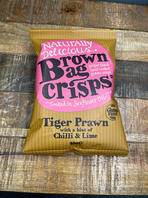 Brown Bag Crisps Tiger Prawn W/ Chilli & Lime 40g Past Date Promo