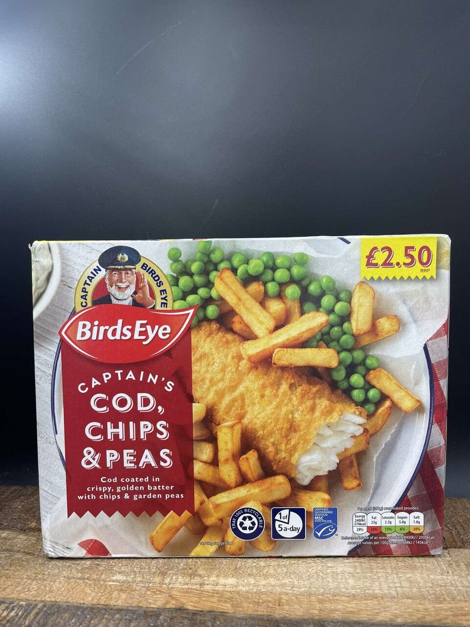 Birdseye Captains Cod,chips,peas