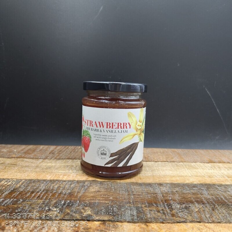 Kew Strawberry Rhubarb &amp; Vanilla Jam 340g