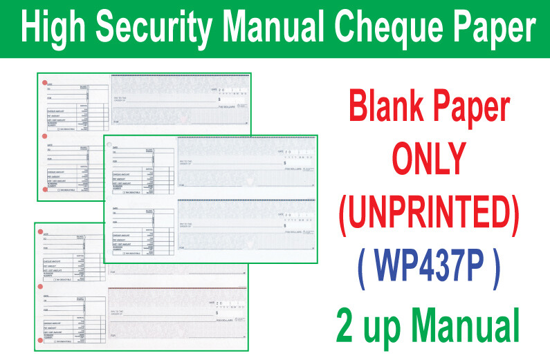 High Security Manual Cheque (Paper ONLY)