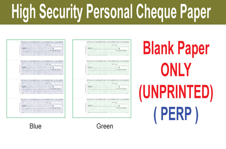 High Security Personal Cheque (Paper ONLY)