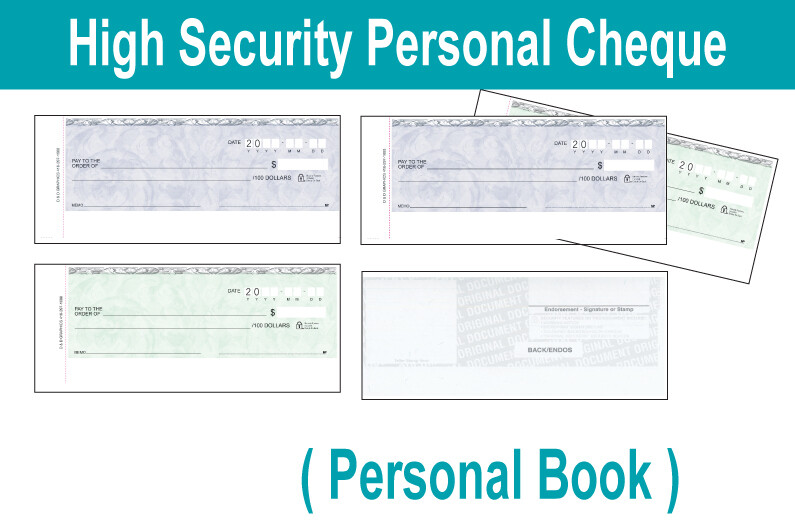 Personal Cheque Book (1 &amp; 2 copy)