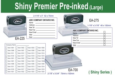 Shiny Premier Pre-Inked Stamps (Large)