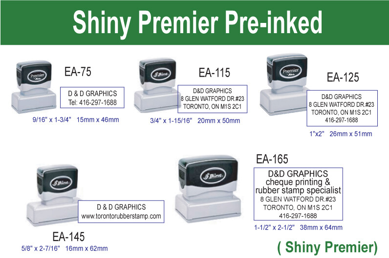 Shiny Premier Pre-Inked Stamps (small-medium)