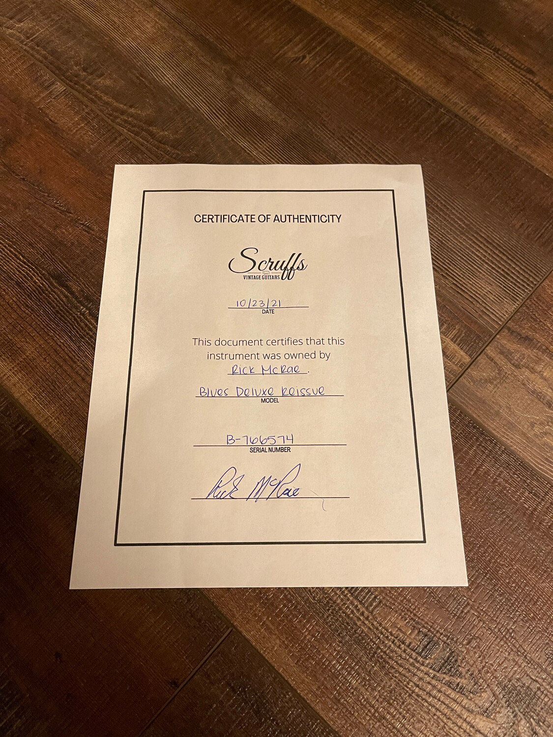 Blues Deluxe Reissue Owned By Rick McRae