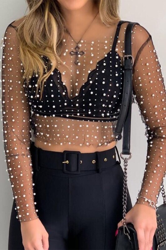 Pearl Top Blk